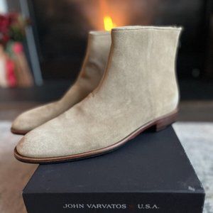 John Varvatos Suede Back Zip Boots Tan 11.5
